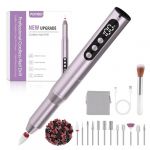 POFIBO Ponceuse pour Ongles Professionnel - 12 en 1 Lime a Ongle Electrique 35000RPM avec LCD écran Numérique, sans fil, 5 vitesses réglables - Kit de Manucure Pédicure Rechargeable Vitesse (Violet) (NIKOKAS, neuf)