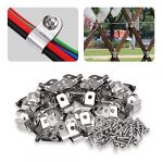 Lot de 300 pinces de fixation pour clôture agricole en acier inoxydable avec vis pour fil soudé sur clôture en bois, métal ou vinyle (SZ TECHNOLOGY, neuf)