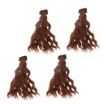 BESTYASH 4pi&egrave;ces Perruques De Poup&eacute;e Diy Avec Cheveux Boucl&eacute;s Lot De Extensions De Cheveux Pour Poup&eacute;es Accessoires Pour Robe Caf&eacute; (Feast of Yan, neuf)