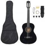 vidaXL Jeu de Guitare Classique pour D&eacute;butants 8 pcs Instrument d'Apprentissage de Musique Musical Musicien Amateur Enfants Noir 3/4 36" (vidaXL FR, neuf)