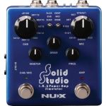 Nux NSS-5 Solid Studio IR & Power Amp Simulator, Simulateur de haut-parleur (8 simulations de type de microphone, 3 mod&egrave;les de tube AMP de puissance, 3 sorties, support de fichier IR, USB), Bleu (Cordes en Stock, neuf)