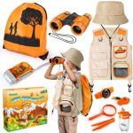 Kit d'exploration pour Enfants, kit d'aventure avec Sac à Dos, Jumelles, Gilet et Chapeau, Jouet de Plein air pour garçons Filles Enfants (YOPINSAND EU, neuf)