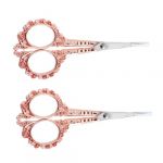 VICASKY Lot de 2 ciseaux &agrave; en forme de fleur de prunier - Outils pour soin des cuticules - Pince &agrave; pour personnes &acirc;g&eacute;es - Coupe- portable - En acier inoxydable dor&eacute; (Belicious Helper, neuf)