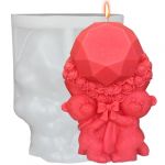 Midnadiy Moules en silicone 3D en forme d'ours - Moule &agrave; bougie diamant - Moule en silicone - Moule &agrave; bougie - Pour savons faits maison, cadeaux de Saint-Valentin, cadeaux (Midnadiy, neuf)