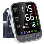 Tensiometre Bras, Tensiomètre à grand brassard (22-42 cm) pour le haut du bras, Écran LED extra-large 6,4" | Tensiometre bras professionnel avec Mémoire 2 x 120 | Moniteur de Fréquence Cardiaque (Viproud LLC, neuf)