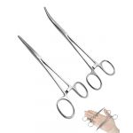 LEEQBCR 2 pièces Pince Droite a Clamper/à Poils de Chat et de Chien, en Acier Inoxydable, pour La Pêche,Tête Droite,Design Dentelé,Antirouille,12,5 cm (LEEQ EU, neuf)
