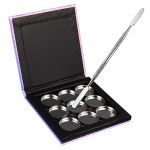 FRCOLOR Palette Maquillage Vide Ronde Avec Godets M&eacute;talliques Et Spatule Pour Cosm&eacute;tiques Palette Magn&eacute;tique Pour Fards &agrave; Paupi&egrave;res Et (White Beach, neuf)