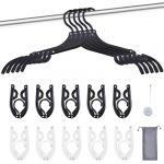 Sazfli Cintres Pliants de Voyage, Pack de 10, Noir & Blanc, Portables et Durables, PP+Alliage d'Aluminium, Gain de Place, Design Antidérapant, Parfaits pour Voyage, Camping et Maison (SazfliDirect, neuf)