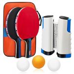 Baozun Ensemble de Raquettes de Ping-Pong de Table avec 2 Raquettes de Ping-Pong, 3 Balles, Filet de Ping-Pong Extensible et Sac (2 Raquettes de Ping-Pong) (STORE PRIVITERA GIUSEPPINA S.R.L., neuf)