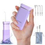 Aquapik&reg; Mini Hydropulseur Dentaire Portable 200 ml, r&eacute;servoir t&eacute;lescopique, rechargeable USB-C, 3 modes de pression, &eacute;tanche IPX8, id&eacute;al pour les voyages et le bureau, nettoyage dentaire profond. (Grupo Oral Teck, neuf)