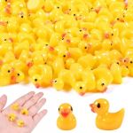 AUEJACKY Mini Canard 100PCS Mini Canard en RéSine, Mini Canards Miniatures en résine Jaune, Miniatures Figurines De Canard en Résine,Mini Canards Résine pour Aquarium Paysage de Jardin Ornement (MAGPRODS, neuf)