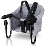 Vigevee Si&egrave;ge de table pliable, rehausseur de chaise pour b&eacute;b&eacute;, si&egrave;ge de table pour b&eacute;b&eacute; &agrave; la maison et en voyage avec sac de transport, supporte jusqu'&agrave; 18 kg (gris) (tourly-sure, neuf)