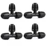 KIRZAX Ensemble de 4 connecteurs d'irrigation goutte &agrave; goutte, connecteur de tuyau d'arrosage &agrave; 3 voies avec cannelure, connecteur de tuyau d'irrigation, connecteur d'irrigation goutte &agrave; goutte (VLAD SHOP ADV, neuf)