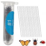 VILLCASE Lot de 100 &eacute;pingles &agrave; insectes en acier inoxydable pour &eacute;chantillons de d&eacute;somologie et de papillon (Farrar Fae, neuf)