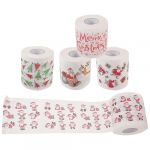 DEARMAMY Lot de 5 rouleaux de papier toilette motif de Noël - Papier toilette imprimé Père Noël (Liiane, neuf)