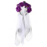Beaupretty Halloween Artificielle Rose Tête Boucle Crâne Bandeau Festival Bandeau Halloween Coiffure Maquillage Partie Halloween Costume Tenue Crâne Chapeaux Histoire Costume Tissu Violet (lorianca, neuf)