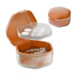 GmeDhc Zahnspangendose mit Sieb, Tragbare Prothesendose Abdeckung, Unsichtbare Zahnspangen Aufbewahrungsbox, Dreifacher Hohler Abfluss, Prothese Box, fur Halterung, Reinigungsbox (GmeDhc, neuf)