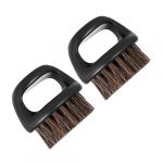 FOMIYES Lot De 2 Blaireaux De Rasage Élégants Pour Hommes Manche Noir Poils De Sanglier Brosse À Barbe Portable Pour Hommes (Family&Personal, neuf)