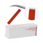 POPETPOP Lames D'aiguilles &agrave; Sourcils Microblading 50 Pi&egrave;ces Acier Inoxydable Plat Rouge Pour Maquillage Professionnel F&eacute;minin Outils De Soin Des Sourcils Portable (Riser Treasure, neuf)