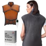 Coussin Chauffant Dos &Eacute;lectrique &Eacute;paules Nuque Lombaires, 6 Niveaux de Temp&eacute;rature, Minuterie d'arr&ecirc;t Automatique &agrave; 3 Heures, Chauffage rapide, Chauffe-dos, Lavable en Machine, 80 &times; 88 CM (Omysun, neuf)