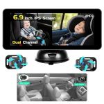 Hikity Moniteur de B&eacute;b&eacute; pour Voiture - Stabilit&eacute; Arri&egrave;re Cam&eacute;ra Arri&egrave;re avec Moniteur 6,9" pour Le Voyage en Si&egrave;ge Auto - 2 Cam&eacute;ras, Support &agrave; Ventouse, DC 12V, Cam&eacute;ra de Voiture pour B&eacute;b&eacute; (carsecure, neuf)