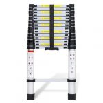 Fiqops Échelle télescopique en Aluminium 4,4 m - Antidérapante - Multifonction - Extensible - Charge maximale 150 kg (FEISAAE, neuf)