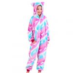 Piefry Grenouillère de Sommeil avec Oreilles de Chat pour Fille – Doux Pyjama Combinaison Chat pour Enfants (Licorne Rose/Violette, 9-10 Ans) (Jiahe-US, neuf)