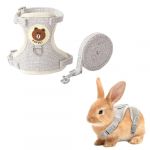 COYUN laisse pour lapin,accessoires de lapin, harnais avec laisse,colliers et laisses pour petits animaux,harnais pour lapin,laisse réglable,harnais respirant,pour 1,5-2,5 kg(Gris) (HLWA RETAILS LTD UKSTORE, neuf)