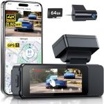 GKU Dashcam Voiture Avant Arri&egrave;re,&Eacute;cran Tactile 3.18",4K+1080P Camera Voiture avec Carte SD 64 Go,5.8GHz WiFi GPS,Camera Embarqu&eacute;e Voiture avec 24H Mode Stationnement,G-Capteur,Vision Nocturne,WDR (Bird Fish, neuf)