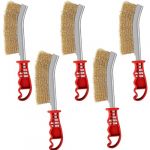 VEOIRXU 5 Pi&egrave;ces Brosses en Laiton pour Barbecue, Multi-usages Brosse M&eacute;tallique en Laiton, avec Poign&eacute;e en Plastique, pour D&eacute;capage Rouille Contre et Poussi&egrave;re, Nettoyage de Soudure Slag (SHI TONGYANG DE DIAN, neuf)