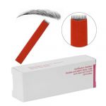 DECOMELODY Lot De 50 Lames De Microblading Plat 12 Mm En Acier Inoxydable Rouge Pour Stylos &agrave; Sourcils Femmes Usage Professionnel Microblading (FINNG, neuf)