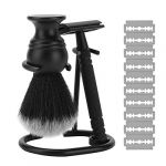 Yechiry Kit de Rasage Professionnel pour Hommes, Blaireau de qualit&eacute; Sup&eacute;rieure, Rasoir de s&eacute;curit&eacute;, Kit de Support pour Salon, Maison, Voyage, de Rasage Durable en Acier Inoxydable (Unisemnn, neuf)