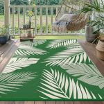 GENIMO Tapis Exterieur Resistant Pluie,Reversible Recyclable Résistant aux UV Tapis Extérieur Terrasse, Tapis Plastique Exterieur pour Balcon, Jardin, Camping, Barbecue, 150x240cm, Foncé & Vert (GENIMO FR, neuf)