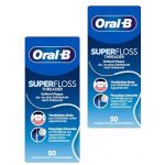 Oral-B Superfloss Lot de 2 fils dentaires pour appareils dentaires, bridges et implants – Fils préfabriqués pour une utilisation facile – Fil dentaire pour les endroits difficiles d'accès (Jenomi, neuf)