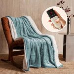 JET'S HOME Couverture Chauffante &Eacute;lectrique 1 Personne 130x180cm - Plaid Chauffant 6 R&eacute;glages de Temp&eacute;rature Fermeture Automatique R&eacute;glable, Protection Contre la Surchauffe Lavable en Machine (Bleu) (Jet's Home EU, neuf)
