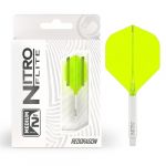 RED DRAGON Darts &ndash; Nitro Flite Syst&egrave;me int&eacute;gr&eacute; de vol et d&rsquo;Arbre &ndash; No.2 Forme et Design &ndash; Blanc & Jaune Couleur, Moyenne Longueur (Red Dragon Darts, neuf)