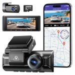 AZDOME 4K Dashcam Voiture,Écran IPS 3,19 Pouces,Carte 64 Go Incluse, WiFi 5,8 GHz,GPS,Vision Nocturne,Grand Angle 170° WDR,Moniteur de Stationnement,Prend en Charge Jusqu'à 256 Go (M550 Pro) (AZDOME-FR, neuf)