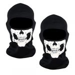 Lot de 2 masques de tête de mort, masque de fantôme, masque pare-brise, masque complet coupe-vent et chaud pour ski, moto, vélo - Noir, Noir , L (STACH MARIO LTD, neuf)