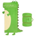 Sac de Couchage Enfant Amovible avec Coussin,Grand Sac Couchage Enfant en Forme de Crocodile Pliable pour Int&eacute;rieur Ext&eacute;rieur Camping,170x70cm, Vert (Yiwushi Dengchong Maoyi Youxiangongsi, neuf)