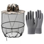 Chapeau Moustiquaire,Filet de tête anti-moustique, Avec des gants, Chapeau de protection du visage, Équipement de pêche pliable pour l'extérieur, Pour la pêche, la randonnée, le jardinage, Camouflage (WU ZHISHUN DE DIAN, neuf)