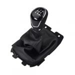 HLWXMDZ Housse Levier Vitesse Voiture pour F&ord pour Ecosport 2013 2014 2015 2016 2017 2018 Pommeau De Levier De Vitesse Manuel avec Soufflet en Cuir Noir(5 Speed) (JSDNI, neuf)