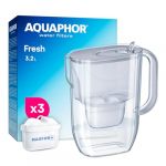 AQUAPHOR Fresh Carafe Filtrante avec (3) Filtre à Eau Maxfor+ (Gris) (AQUAPHOR France, neuf)