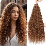 FANLUTYIN 22 Inch Curly Crochet Braiding Hair 3 Packs Ocean Wave Crochet Hair Extensions Deep Wave Synthetic Braiding Hair Curls Hair Twist Water Wave Braided Hair (30#, 22 Inch 3 Packs) (ShuaiTuo00615, neuf)