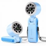 Diveblues Ventilateur Portable à Main, Ultra Rapide 10m/s, 5 Vitesses, Batterie Rechargeable, Jusqu'à 12h, 3-en-1 Ventilateur de Poche avec Technologie Turbo pour Extérieur, Voyage, Travail (DJY EU Direct, neuf)