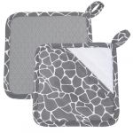 2 Pi&egrave;ces Maniques De Cuisine Avec Poche,Gants Cuisine Carr&eacute;s En Coton,2 En 1 Manique Silicone R&eacute;sistant Et Gant,Maniques Avec Poches De Pr&eacute;hension,Avec Boucle De Suspension,Pour Cuisiner,Cuire,Griller (ZIyikeji, neuf)