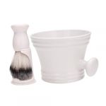 Fenteer Ensemble de Bols à Raser, Ensemble de Pinceaux pour Barbe, Accessoires de Toilettage Masculin, Blanc (fenteer, neuf)