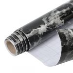 Arthome Noir Argenté Marbre Contact Papier,40cmx6m Papier Peint Auto Adhesif Film Décoratif Amovible Papier pour bureau, cuisine, comptoir, armoire, étagère, autocollant vinyle résistant à l'eau (Arthome  Décor, neuf)