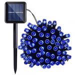 Lamker 12M 100LED Guirlandes Lumineuses Solaires Exterieure Étanche 8 Modes Bleu Lumière Guirlande pour Jardin Terrasse Balcon Fenêtre Clôture Arbre Noël Mariage Fairy Lights Lumineuse Décoration (XinyiTeto, neuf)