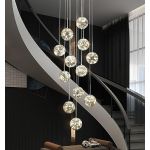 Kinbolas Moderne Escalier Suspendu Lustre,Plafonnier Lustre Verre Boule Suspension,Lampe Led,Grand Multi Ampoule Luminaire Suspendu Pour Salon,Cage Descalier,Couloir(Color:gris) (YuanTeSi Shop, neuf)
