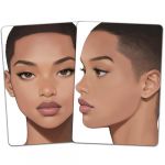 DELORIGIN 2 planche D'Entra&icirc;nement au Maquillage R&eacute;utilisable Format A4 pour D&eacute;butants en Maquillage (Femme &agrave; Coupe Ras du Cou) (DELORIGIN EU, neuf)